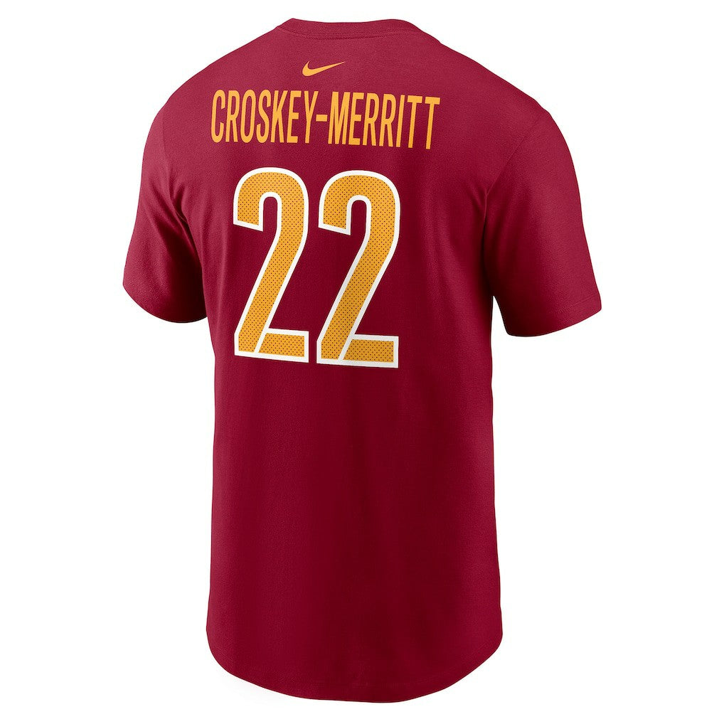 Jacory Croskey-Merritt Washington Commanders Player Name & Number T-Shirt Burgundy | Nike for Sale