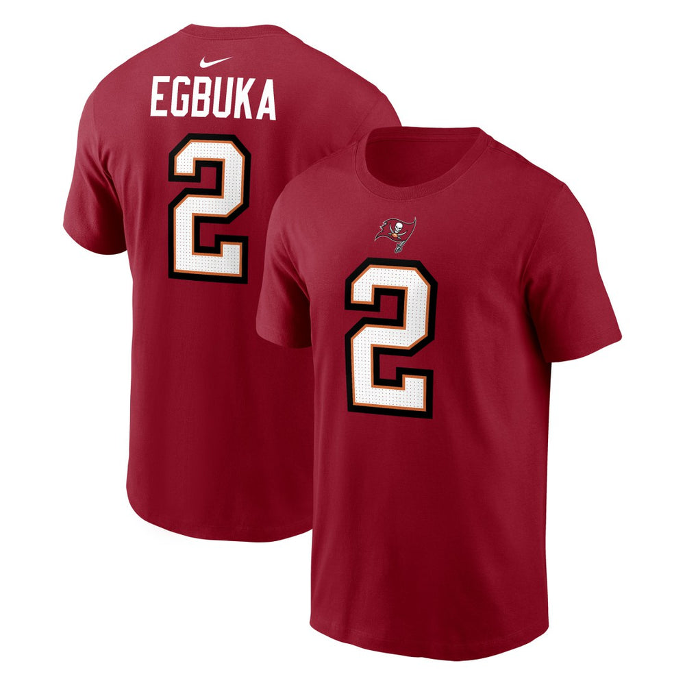 Emeka Egbuka Tampa Bay Buccaneers Player Name & Number T-Shirt Red | Nike for Sale