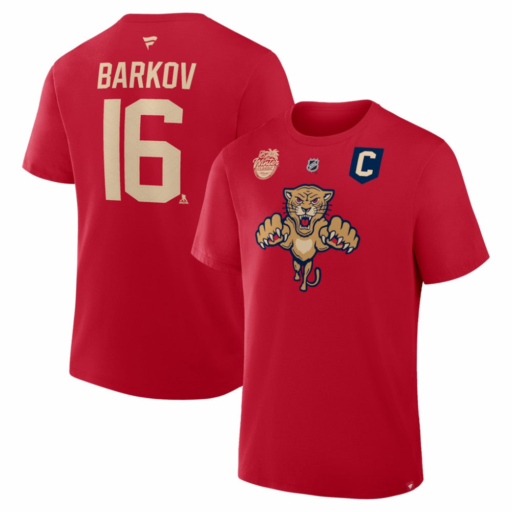 Aleksander Barkov Florida Panthers Fanatics 2026 NHL Winter Classic Authentic Stack Name & Number T-Shirt - Red - NHL