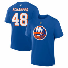 Matthew Schaefer New York Islanders Fanatics Authentic Stack Name & Number T-Shirt - Royal - NHL