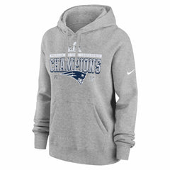 New England Patriots Women's 2025 AFC Champions Locker Room Trophy Collection Club Fleece Hoodie Heather Gray | Nike for Sale