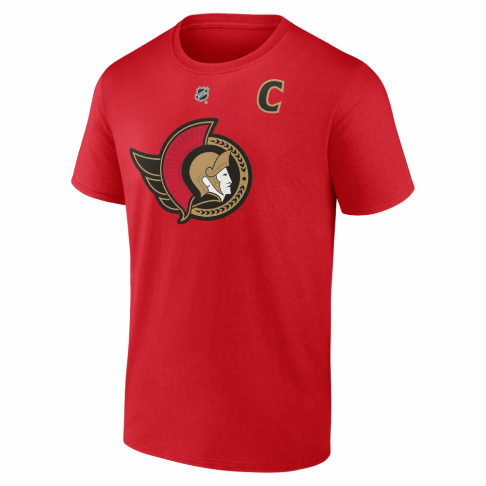Brady Tkachuk Ottawa Senators Fanatics Captain's Patch Authentic Stack Name & Number T-Shirt - Red - NHL