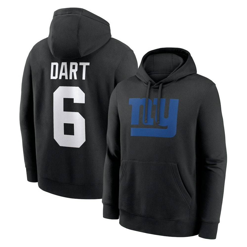 Jaxson Dart New York Giants Player Name & Number Fleece Hoodie Black | Nike for Sale