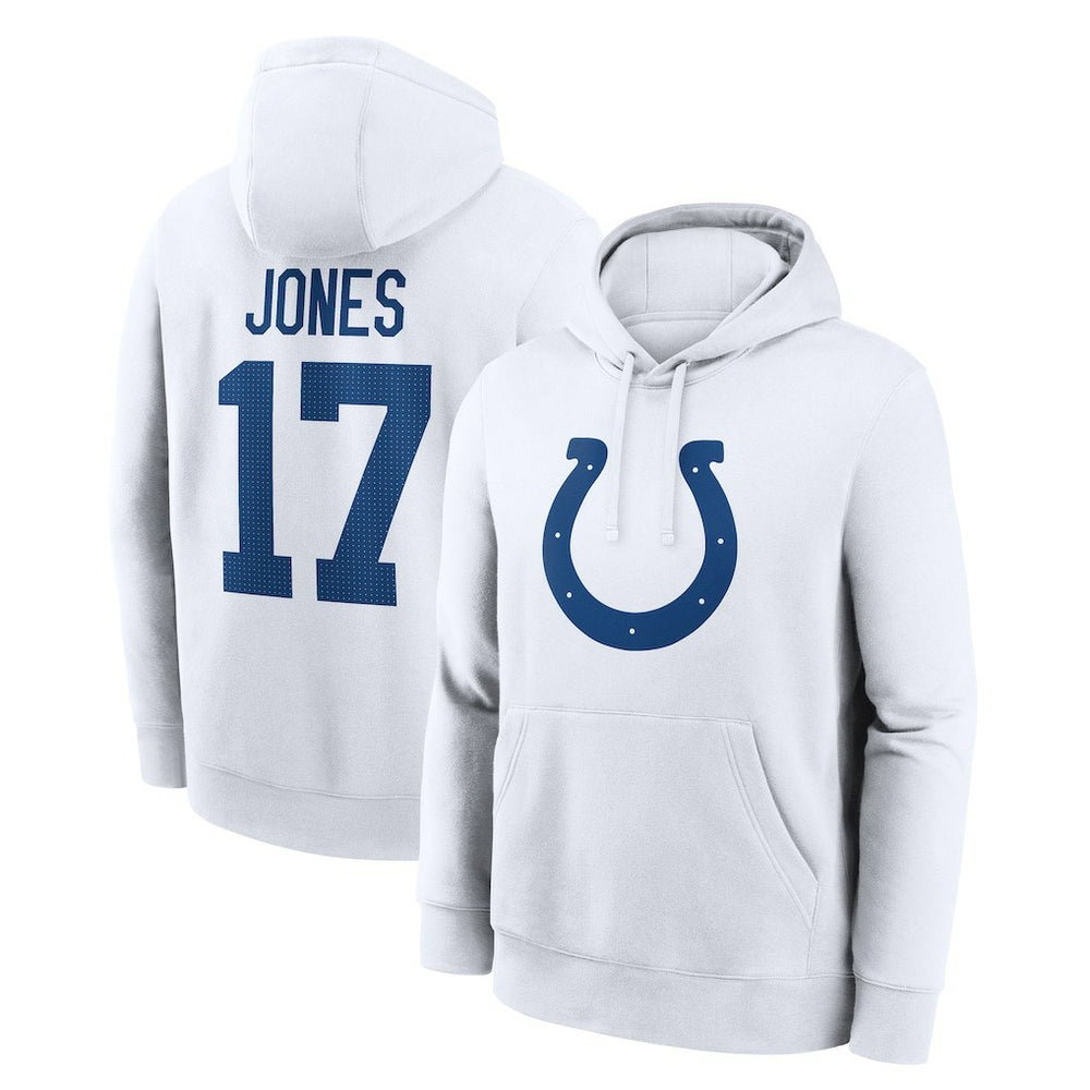 Daniel Jones Indianapolis Colts Player Name & Number Fleece Hoodie White | Nike for Sale