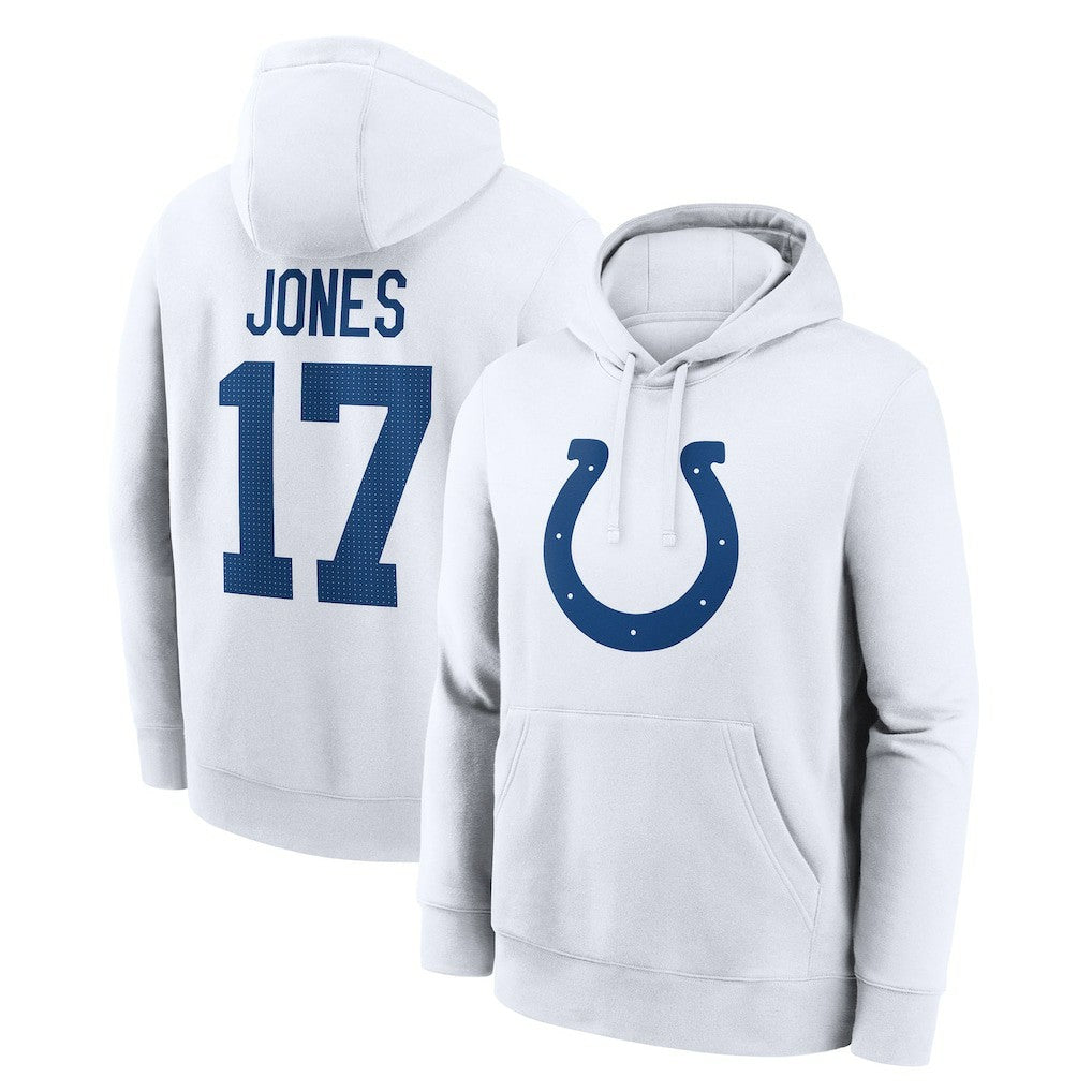 Daniel Jones Indianapolis Colts Player Name & Number Fleece Hoodie White | Nike for Sale