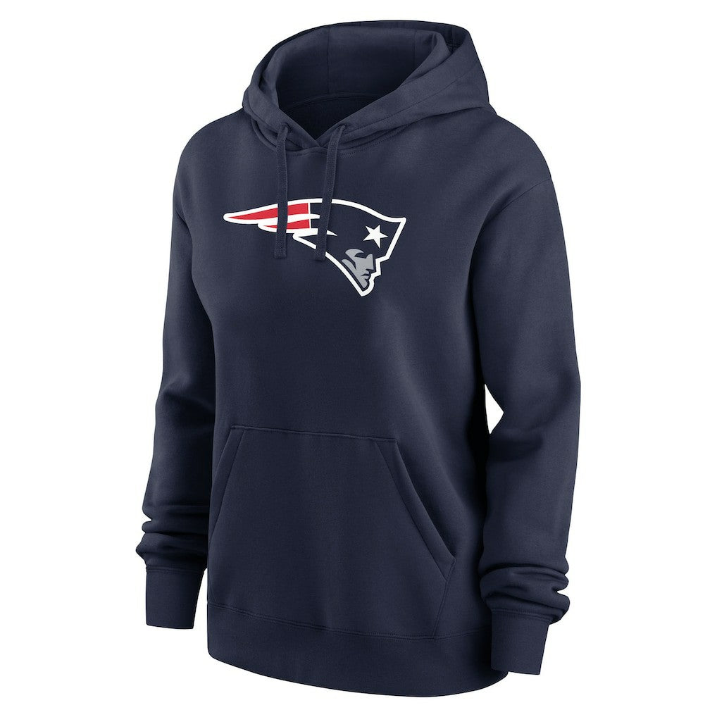 Drake Maye New England Patriots Women's Player Name & Number Fleece Hoodie Navy | Nike for Sale
