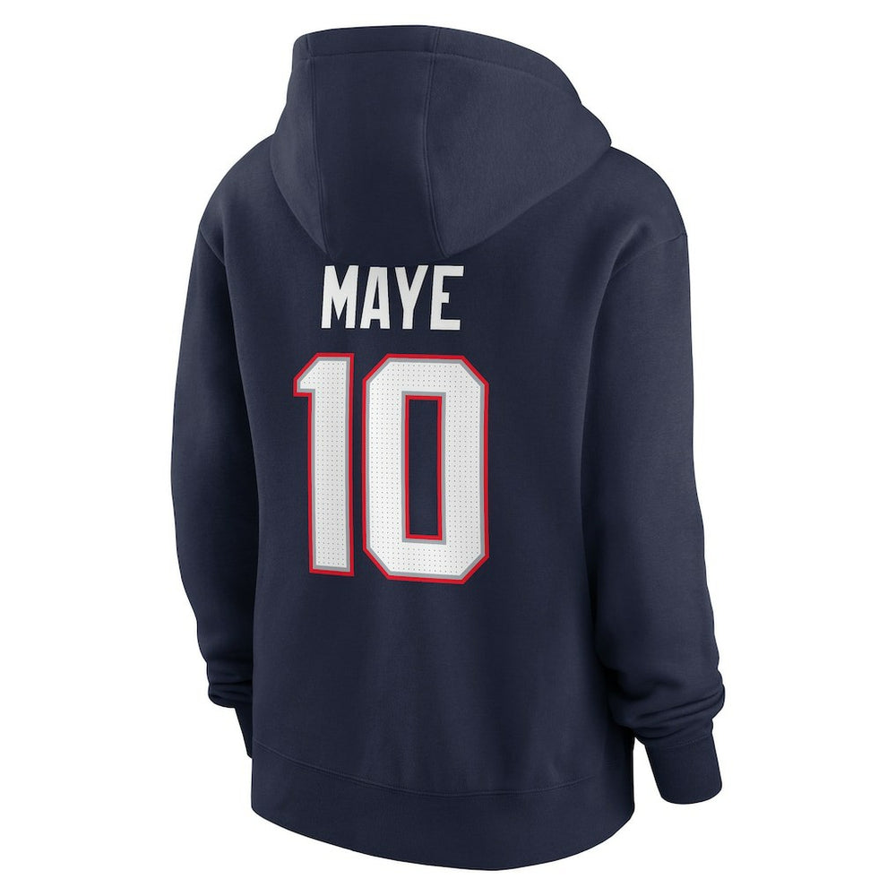 Drake Maye New England Patriots Women's Player Name & Number Fleece Hoodie Navy | Nike for Sale