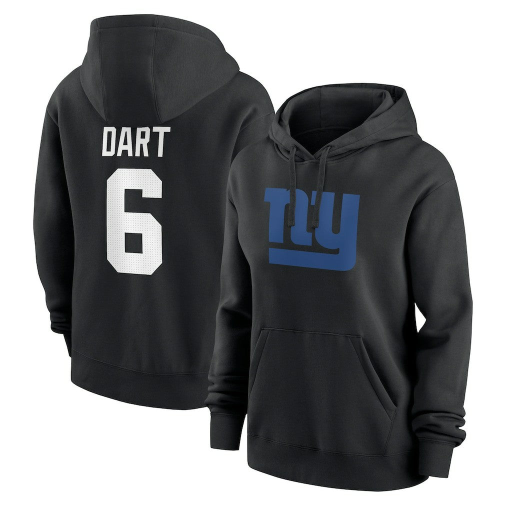 Jaxson Dart New York Giants Women's Player Name & Number Fleece Hoodie Black | Nike for Sale