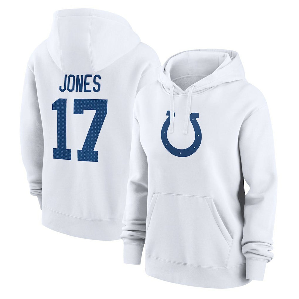 Daniel Jones Indianapolis Colts Women's Player Name & Number Fleece Hoodie White | Nike for Sale