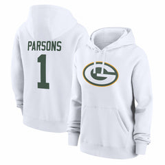 Micah Parsons Green Bay Packers Women's Player Name & Number Fleece Hoodie White | Nike for Sale