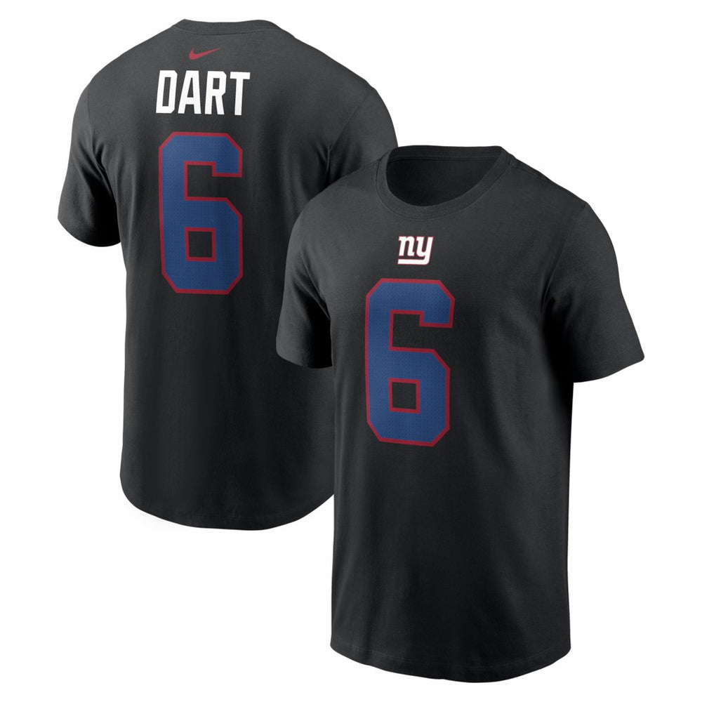 Jaxson Dart New York Giants Name & Number T-Shirt Black | Nike for Sale