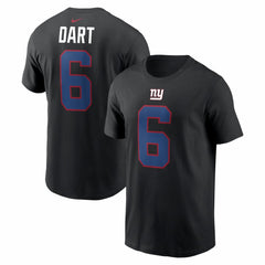 Jaxson Dart New York Giants Name & Number T-Shirt Black | Nike for Sale