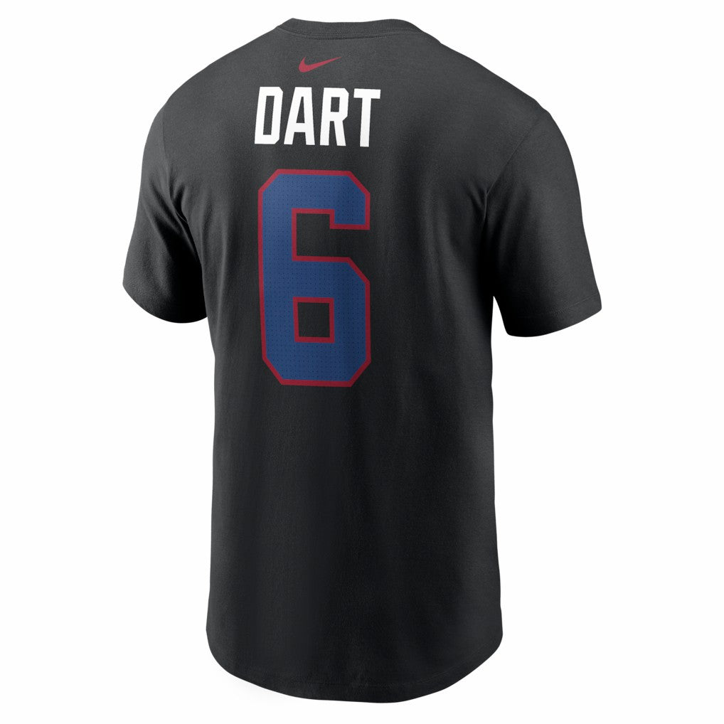 Jaxson Dart New York Giants Name & Number T-Shirt Black | Nike for Sale