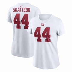 Cam Skattebo New York Giants Women's Name & Number T-Shirt White | Nike for Sale