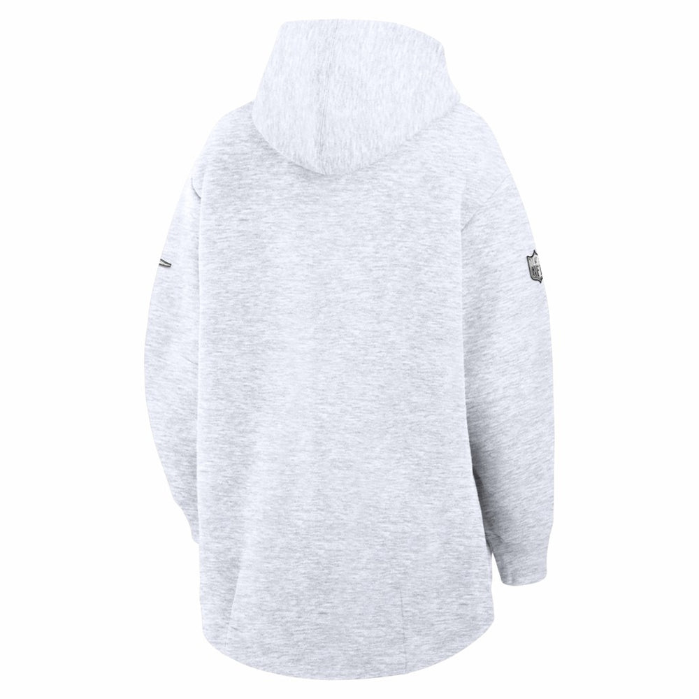 New England Patriots Women's Super Bowl LX Opening Night Tech Fleece Full-Zip Hoodie Heather Gray | Nike for Sale