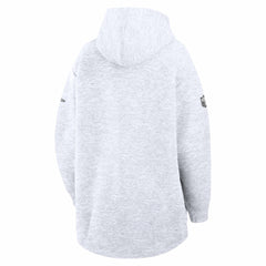 New England Patriots Women's Super Bowl LX Opening Night Tech Fleece Full-Zip Hoodie Heather Gray | Nike for Sale