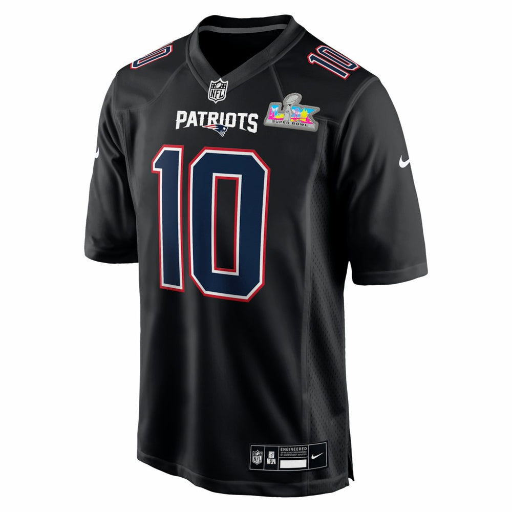 Drake Maye New England Patriots Super Bowl LX Patch Carbon Fashion Game Jersey Black | Nike for Sale