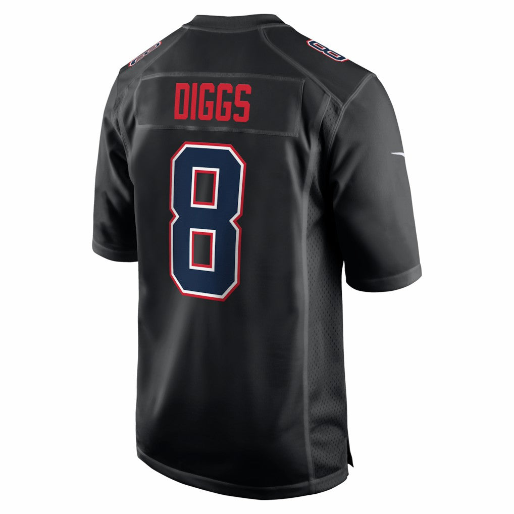 Stefon Diggs New England Patriots Super Bowl LX Patch Carbon Fashion Game Jersey Black | Nike for Sale