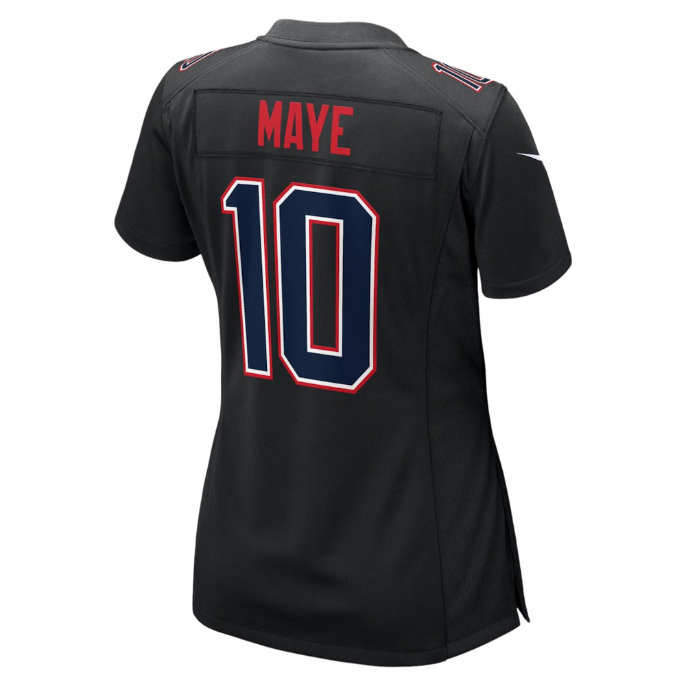 Drake Maye New England Patriots Women's Super Bowl LX Patch Carbon Fashion Game Jersey Black | Nike for Sale