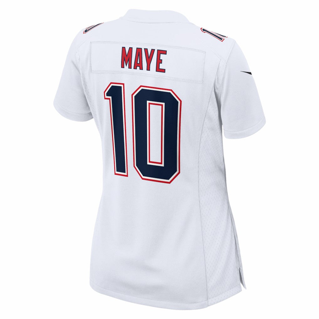 Drake Maye New England Patriots Women's Super Bowl LX Patch Tundra Fashion Game Jersey White | Nike for Sale