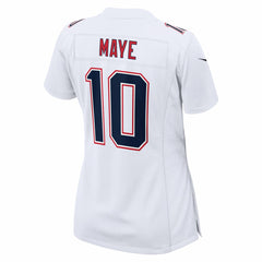 Drake Maye New England Patriots Women's Super Bowl LX Patch Tundra Fashion Game Jersey White | Nike for Sale