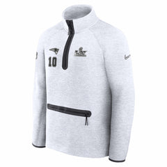 Drake Maye New England Patriots Super Bowl LX Opening Night Tech Fleece Half-Zip Sweatshirt Gray | Nike for Sale