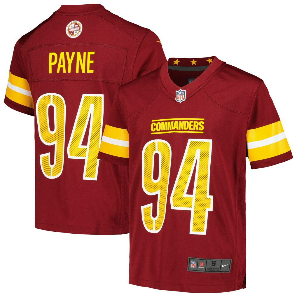 Daron Payne Washington Commanders Youth Game Jersey Burgundy | Nike for Sale