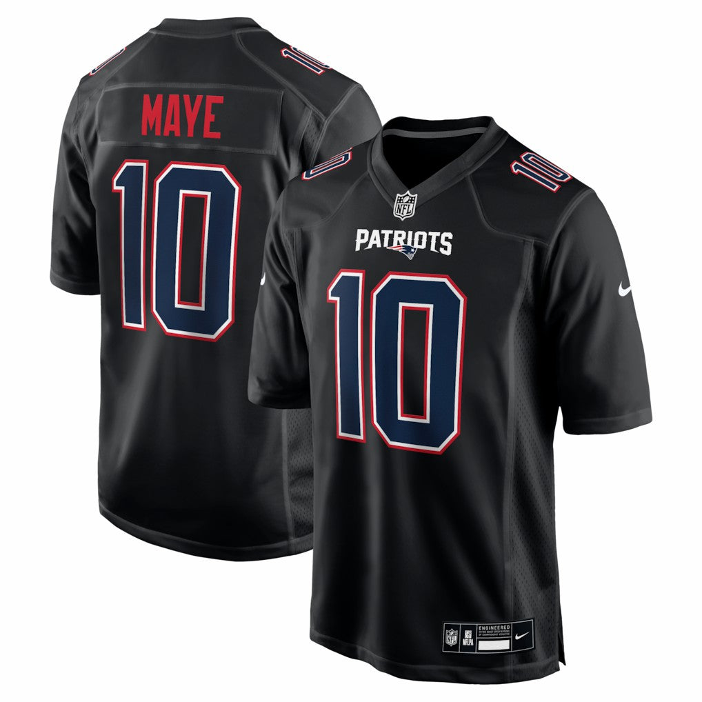 Drake Maye New England Patriots Game Jersey Carbon Black | Nike for Sale