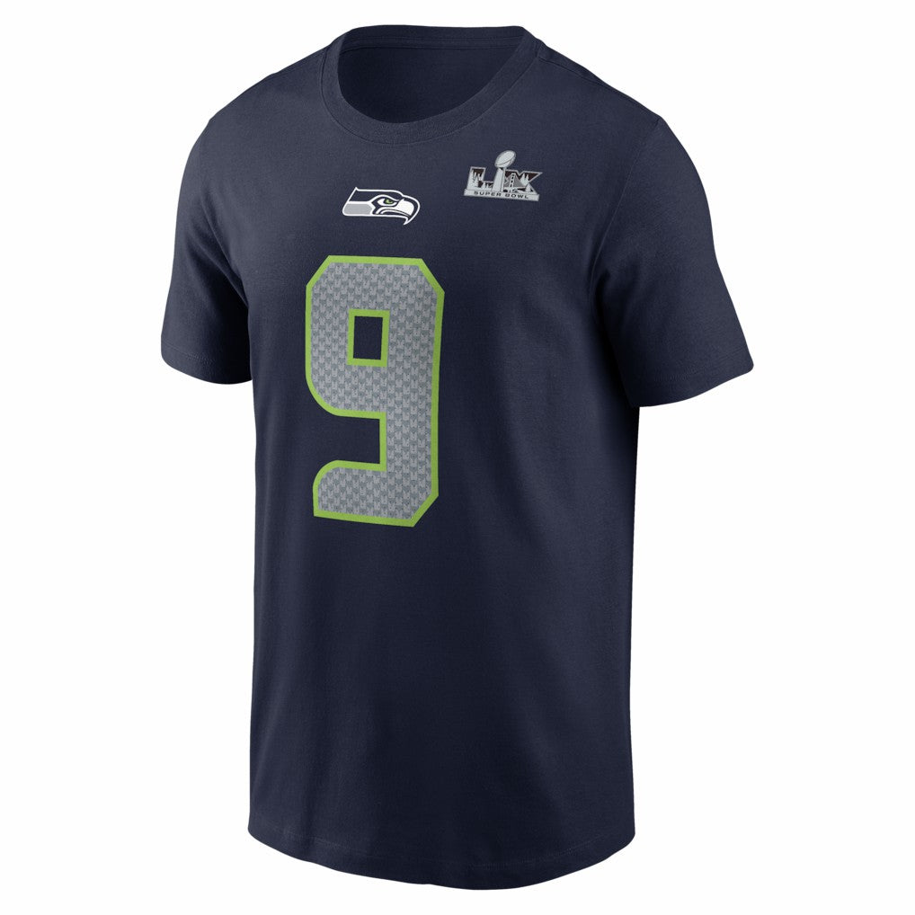 Kenneth Walker III Seattle Seahawks Super Bowl LX Patch Name & Number T-Shirt College Navy | Nike for Sale