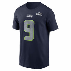 Kenneth Walker III Seattle Seahawks Super Bowl LX Patch Name & Number T-Shirt College Navy | Nike for Sale