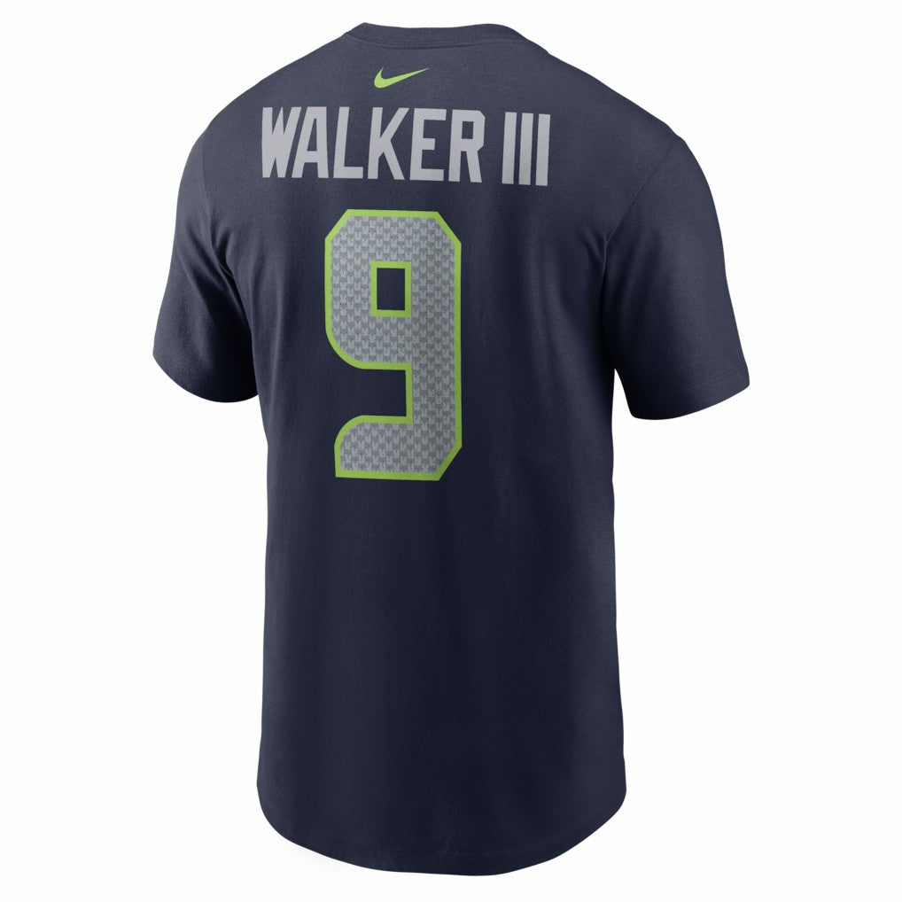 Kenneth Walker III Seattle Seahawks Super Bowl LX Patch Name & Number T-Shirt College Navy | Nike for Sale
