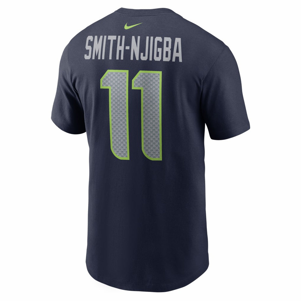 Jaxon Smith-Njigba Seattle Seahawks Super Bowl LX Patch Name & Number T-Shirt College Navy | Nike for Sale
