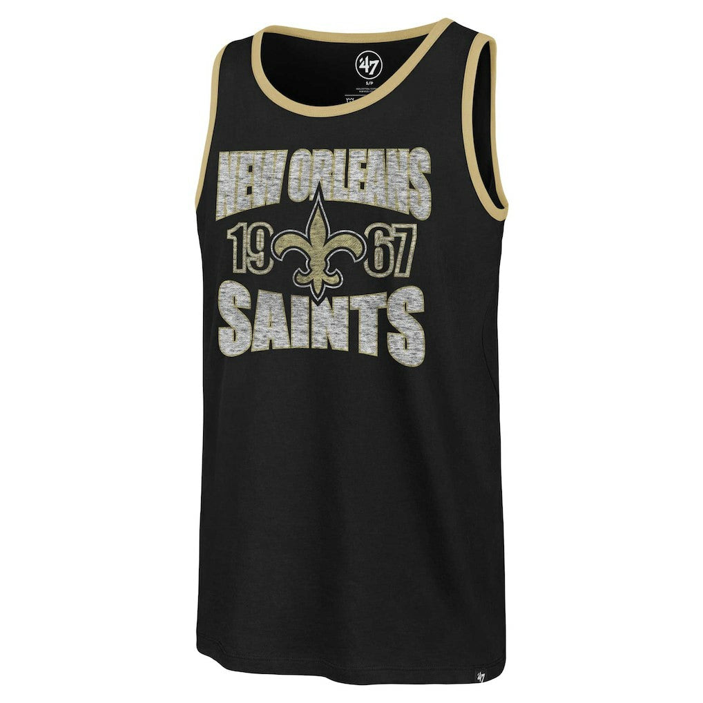 New Orleans Saints '47 Upload Franklin Tank Top Black | 47 brand