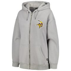 Minnesota Vikings The Wild Collective Women's Faux Fur Lined Tri-Blend Full-Zip Hoodie Gray | NFL