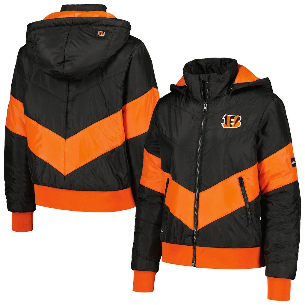 Cincinnati Bengals The Wild Collective Women's Puffer Full-Zip Hoodie Black | NFL