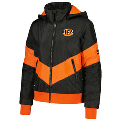 Cincinnati Bengals The Wild Collective Women's Puffer Full-Zip Hoodie Black | NFL