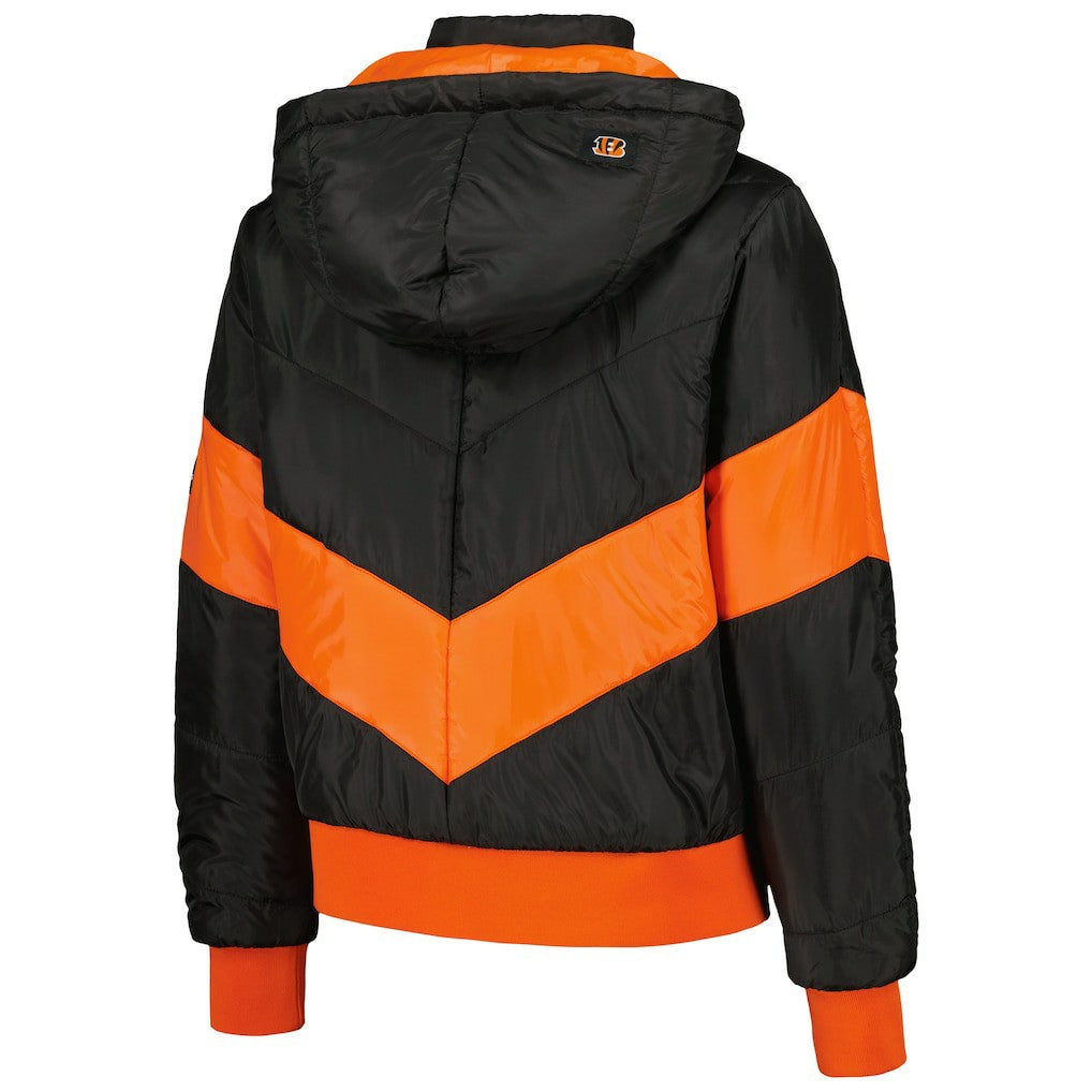 Cincinnati Bengals The Wild Collective Women's Puffer Full-Zip Hoodie Black | NFL