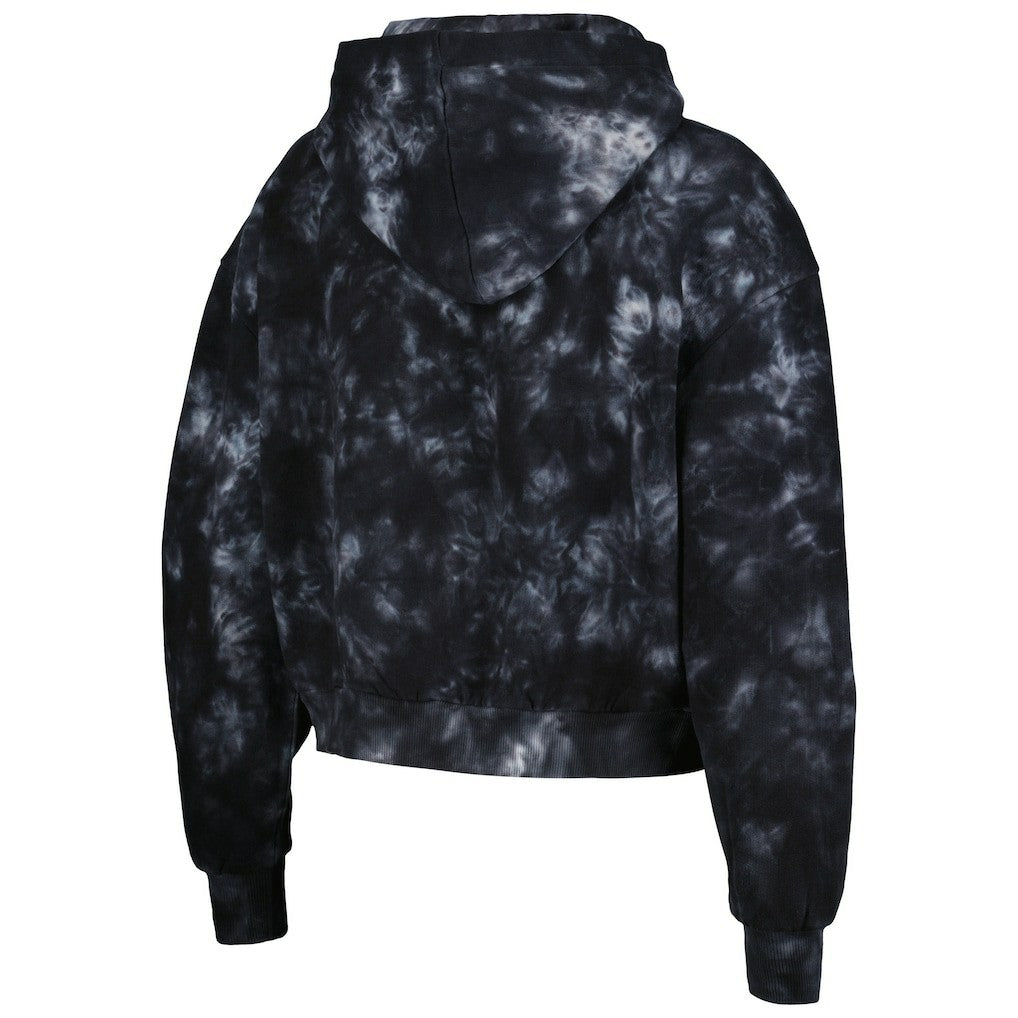 Las Vegas Raiders The Wild Collective Women's Tie-Dye Cropped Pullover Hoodie Black | NFL