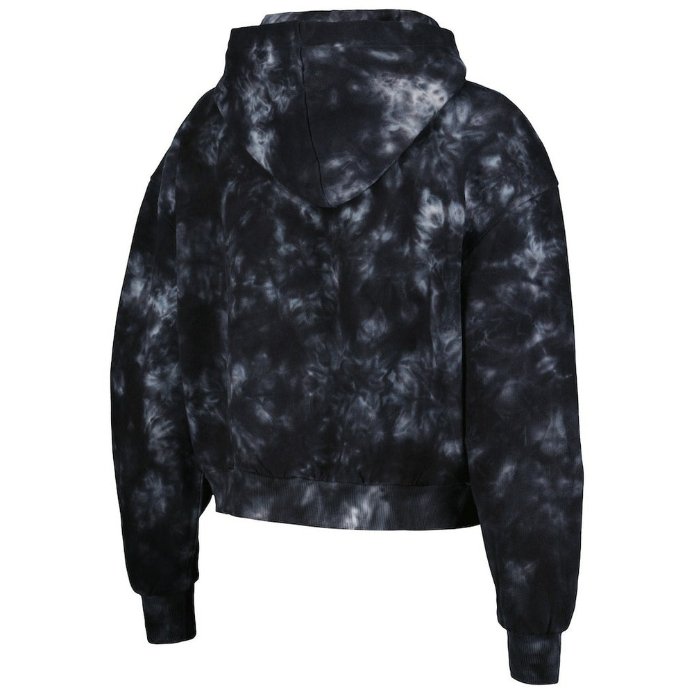 Las Vegas Raiders The Wild Collective Women's Tie-Dye Cropped Pullover Hoodie Black | NFL