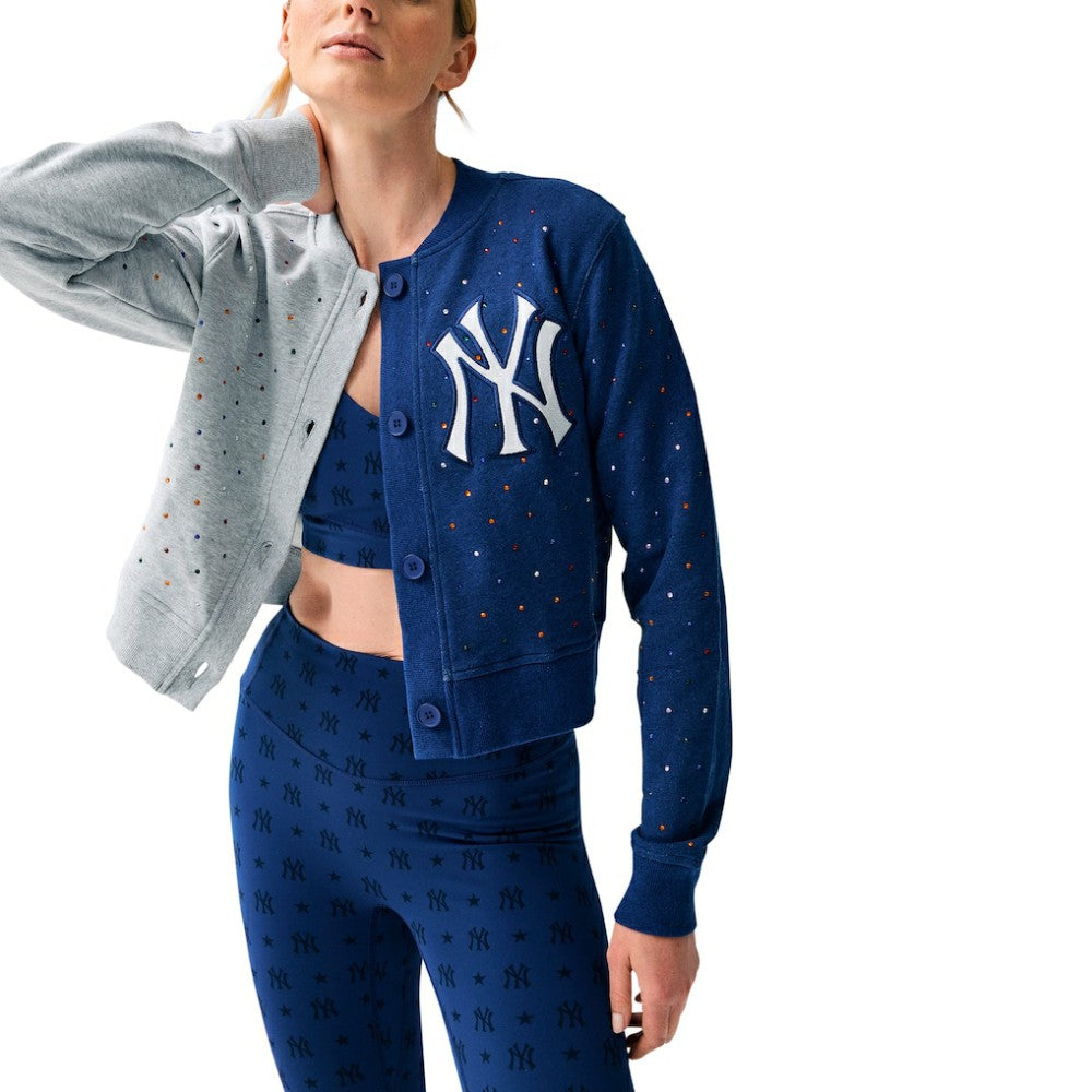 New York Yankees Terez Women's Cropped Button-Up Cardigan - MLB
