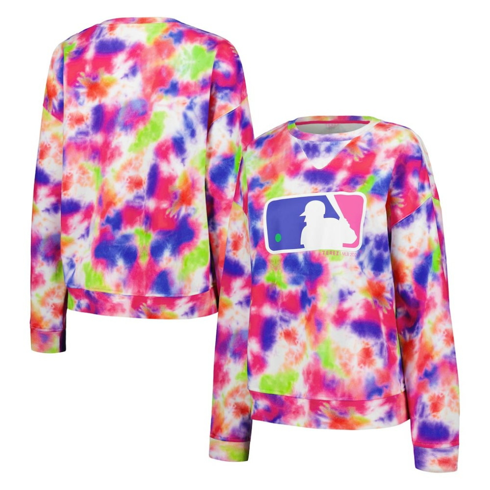 MLB Batterman Terez Neon Tie-Dye Pullover Sweatshirt Pullover - MLB