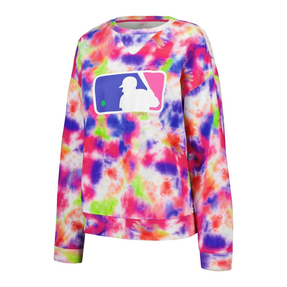MLB Batterman Terez Neon Tie-Dye Pullover Sweatshirt Pullover - MLB