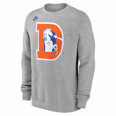 Denver Broncos D Horse Logo Club Sweatshirt Heather Gray | Nike for Sale