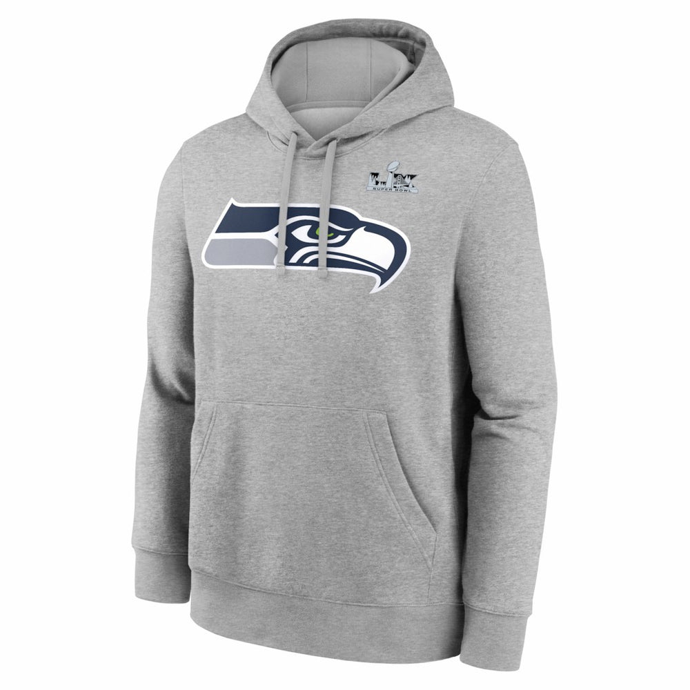 Jaxon Smith-Njigba Seattle Seahawks Super Bowl LX Patch Name & Number Hoodie Heather Gray | Nike for Sale