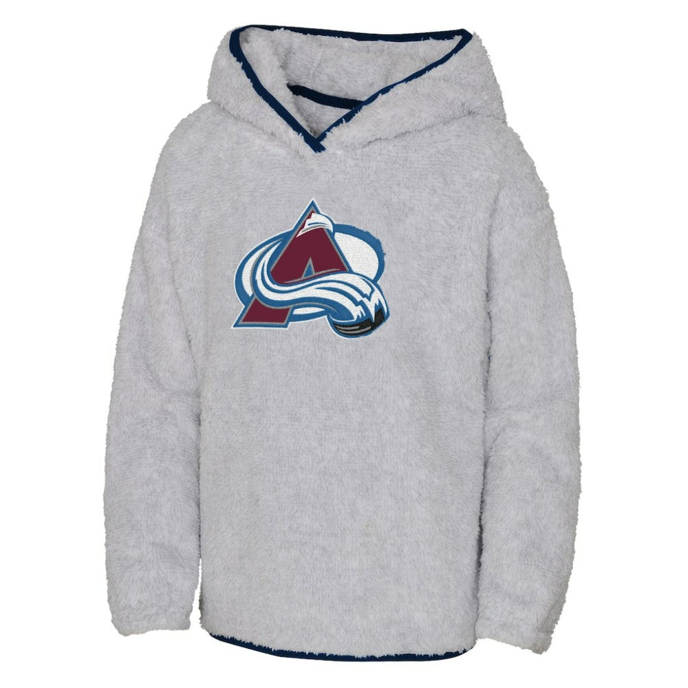 Colorado Avalanche Girls Youth Ultimate Teddy Fleece Pullover Hoodie - Heather Gray - NHL