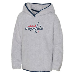 Washington Capitals Girls Youth Ultimate Teddy Fleece Pullover Hoodie - Heather Gray - NHL
