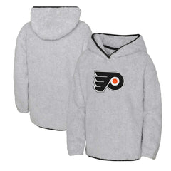 Philadelphia Flyers Girls Youth Ultimate Teddy Fleece Pullover Hoodie - Heather Gray - NHL