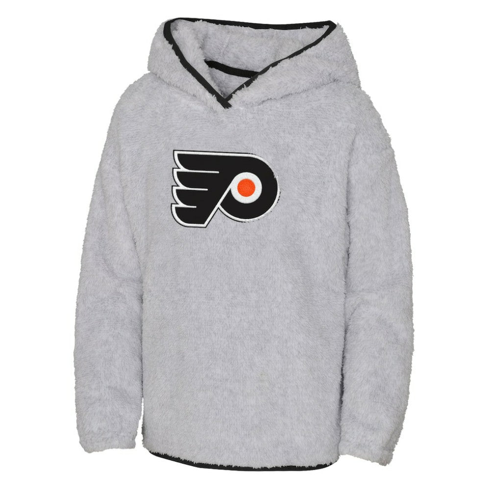Philadelphia Flyers Girls Youth Ultimate Teddy Fleece Pullover Hoodie - Heather Gray - NHL