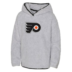 Philadelphia Flyers Girls Youth Ultimate Teddy Fleece Pullover Hoodie - Heather Gray - NHL