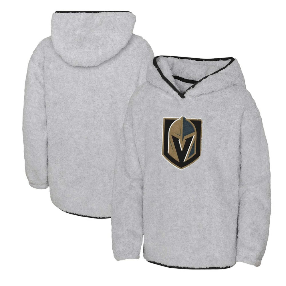 Vegas Golden Knights Girls Youth Ultimate Teddy Fleece Pullover Hoodie - Heather Gray - NHL